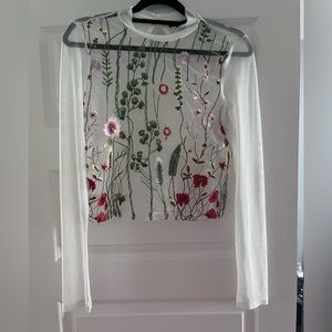 Revamped mesh floral top